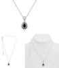 1.58CT DIAMOND & AAA RUBY 18K WHITE GOLD 3D PEAR SHAPE & ROUND LOVE NECKLACE