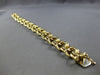 ESTATE LARGE AND LONG 14KT YELLOW GOLD 3D DOUBLE LINK SOLID CHARM BRACELET