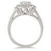ESTATE LARGE 1.5CT DIAMOND 14KT WHITE GOLD 3D CLASSIC ROUND HALO ENGAGEMENT RING
