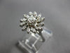 .45CT DIAMOND 14KT WHITE GOLD 3D ROUND MULTI LEAF FLOWER FRIENDSHIP RING #27962