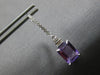 ESTATE 3.17CT DIAMOND & AAA AMETHYST 14KT WHITE GOLD LEVERBACK HANGING EARRINGS