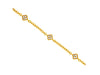 0.12CT DIAMOND 14KT YELLOW GOLD 4 LEAF CLOVER FLOWER BY THE YARD LOVE BRACELET
