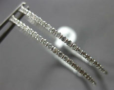 ESTATE EXTRA LARGE 3.0CT DIAMOND 14K WHITE GOLD INSIDE OUT HOOP HANGING EARRINGS