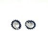 1.39CT DIAMOND & AAA SAPPHIRE 18K WHITE GOLD DOUBLE CIRCULAR STUD EARRINGS