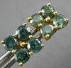 ESTATE 2.15CT BLUE DIAMOND 18KT YELLOW GOLD CLASSIC SQUARE FLOWER STUD EARRINGS