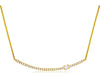 ESTATE .16CT DIAMOND 14KT YELLOW GOLD 3D CLASSIC SOLITAIRE BAR LOVE NECKLACE