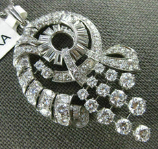 ANTIQUE EXTRA LARGE 5.0CT DIAMOND ROUND & BAGUETTE PLATINUM SWIRL LOVE NECKLACE