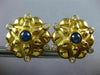 ESTATE EXTRA LARGE 3.70CT DIAMOND & AAA SAPPHIRE 18K YELLOW GOLD FLOWER EARRINGS