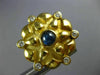 ESTATE EXTRA LARGE 3.70CT DIAMOND & AAA SAPPHIRE 18K YELLOW GOLD FLOWER EARRINGS