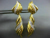 ESTATE EXTRA LARGE 1.50CT DIAMOND 18K 2 TONE GOLD 3D MULTI WAVE HANGING EARRINGS