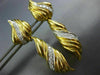 ESTATE EXTRA LARGE 1.50CT DIAMOND 18K 2 TONE GOLD 3D MULTI WAVE HANGING EARRINGS