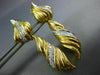 ESTATE EXTRA LARGE 1.50CT DIAMOND 18K 2 TONE GOLD 3D MULTI WAVE HANGING EARRINGS