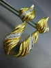 ESTATE EXTRA LARGE 1.50CT DIAMOND 18K 2 TONE GOLD 3D MULTI WAVE HANGING EARRINGS