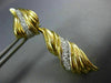 ESTATE EXTRA LARGE 1.50CT DIAMOND 18K 2 TONE GOLD 3D MULTI WAVE HANGING EARRINGS