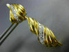 ESTATE EXTRA LARGE 1.50CT DIAMOND 18K 2 TONE GOLD 3D MULTI WAVE HANGING EARRINGS