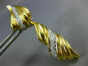 ESTATE EXTRA LARGE 1.50CT DIAMOND 18K 2 TONE GOLD 3D MULTI WAVE HANGING EARRINGS
