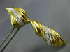ESTATE EXTRA LARGE 1.50CT DIAMOND 18K 2 TONE GOLD 3D MULTI WAVE HANGING EARRINGS