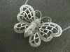 ESTATE LARGE .58CT DIAMOND 14K WHITE GOLD 3D FILIGREE BUTTERFLY BROOCH PENDANT