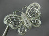 ESTATE LARGE .58CT DIAMOND 14K WHITE GOLD 3D FILIGREE BUTTERFLY BROOCH PENDANT