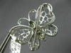 ESTATE LARGE .58CT DIAMOND 14K WHITE GOLD 3D FILIGREE BUTTERFLY BROOCH PENDANT