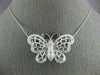 ESTATE LARGE .58CT DIAMOND 14K WHITE GOLD 3D FILIGREE BUTTERFLY BROOCH PENDANT