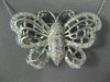 ESTATE LARGE .58CT DIAMOND 14K WHITE GOLD 3D FILIGREE BUTTERFLY BROOCH PENDANT