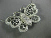 ESTATE LARGE .58CT DIAMOND 14K WHITE GOLD 3D FILIGREE BUTTERFLY BROOCH PENDANT