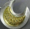 ESTATE LARGE .30CT FANCY YELLOW DIAMOND 18KT 2 TONE GOLD 3D MOON BROOCH PENDANT