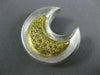 ESTATE LARGE .30CT FANCY YELLOW DIAMOND 18KT 2 TONE GOLD 3D MOON BROOCH PENDANT