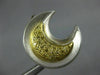 ESTATE LARGE .30CT FANCY YELLOW DIAMOND 18KT 2 TONE GOLD 3D MOON BROOCH PENDANT