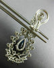 ESTATE LARGE 4.42CT DIAMOND & AAA SAPPHIRE 14KT WHITE GOLD 3D HANGING EARRINGS