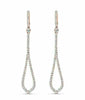 ESTATE LARGE 1.75CT DIAMOND 18KT ROSE GOLD ELONGATED TEAR DROP HANGING EARRINGS