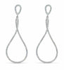ESTATE LARGE 1.58CT DIAMOND 18KT WHITE GOLD TEAR DROP INFINITY HANGING EARRINGS