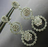 ESTATE LARGE 2.40CT DIAMOND 18KT WHITE GOLD 3D FLOWER JOURNEY HANGING EARRINGS