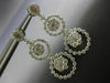 ESTATE LARGE 2.40CT DIAMOND 18KT WHITE GOLD 3D FLOWER JOURNEY HANGING EARRINGS