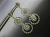 ESTATE LARGE 2.40CT DIAMOND 18KT WHITE GOLD 3D FLOWER JOURNEY HANGING EARRINGS