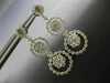 ESTATE LARGE 2.40CT DIAMOND 18KT WHITE GOLD 3D FLOWER JOURNEY HANGING EARRINGS