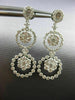 ESTATE LARGE 2.40CT DIAMOND 18KT WHITE GOLD 3D FLOWER JOURNEY HANGING EARRINGS