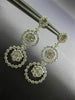 ESTATE LARGE 2.40CT DIAMOND 18KT WHITE GOLD 3D FLOWER JOURNEY HANGING EARRINGS