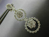 ESTATE LARGE 2.40CT DIAMOND 18KT WHITE GOLD 3D FLOWER JOURNEY HANGING EARRINGS