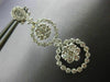 ESTATE LARGE 2.40CT DIAMOND 18KT WHITE GOLD 3D FLOWER JOURNEY HANGING EARRINGS