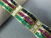 ESTATE WIDE 11.45CT DIAMOND & AAA MULTI GEM 18KT YELLOW GOLD 3D RAINBOW BRACELET