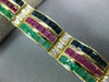 ESTATE WIDE 11.45CT DIAMOND & AAA MULTI GEM 18KT YELLOW GOLD 3D RAINBOW BRACELET