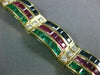 ESTATE WIDE 11.45CT DIAMOND & AAA MULTI GEM 18KT YELLOW GOLD 3D RAINBOW BRACELET