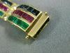 ESTATE WIDE 11.45CT DIAMOND & AAA MULTI GEM 18KT YELLOW GOLD 3D RAINBOW BRACELET