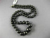 ESTATE LARGE 140.80CT RAW BLACK DIAMOND 18KT WHITE GOLD BEADED CLASSIC NECKLACE