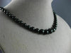 ESTATE LARGE 140.80CT RAW BLACK DIAMOND 18KT WHITE GOLD BEADED CLASSIC NECKLACE