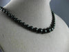 ESTATE LARGE 140.80CT RAW BLACK DIAMOND 18KT WHITE GOLD BEADED CLASSIC NECKLACE