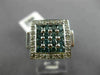 ESTATE LARGE .88CT WHITE & BLUE ROUND DIAMOND 14KT WHITE GOLD ANNIVERSARY RING