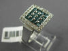 ESTATE LARGE .88CT WHITE & BLUE ROUND DIAMOND 14KT WHITE GOLD ANNIVERSARY RING